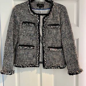 Gorgeous J.Crew Tweed Lady coat in multi color. Hook and eye closure. Size 0.